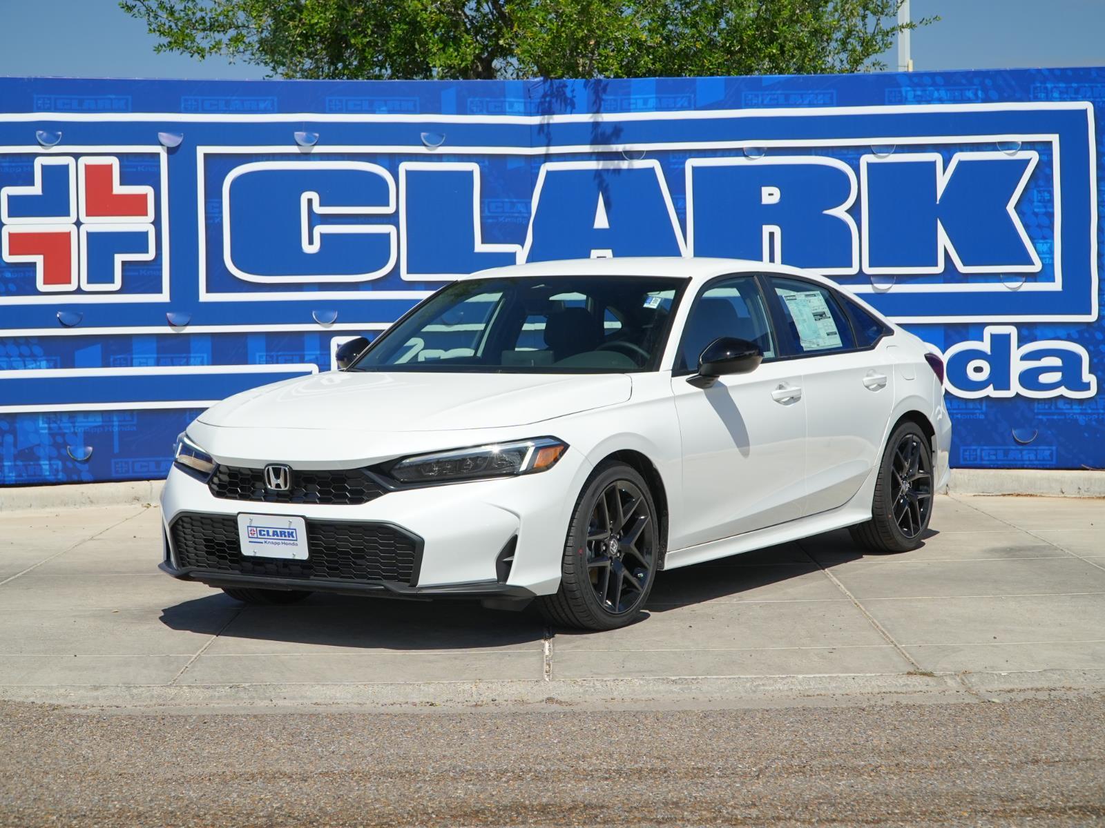 Platinum White Pearl 2026 Honda Civic Sport FWD Sedan Front-Wheel Drive Continuously Variable Transmission