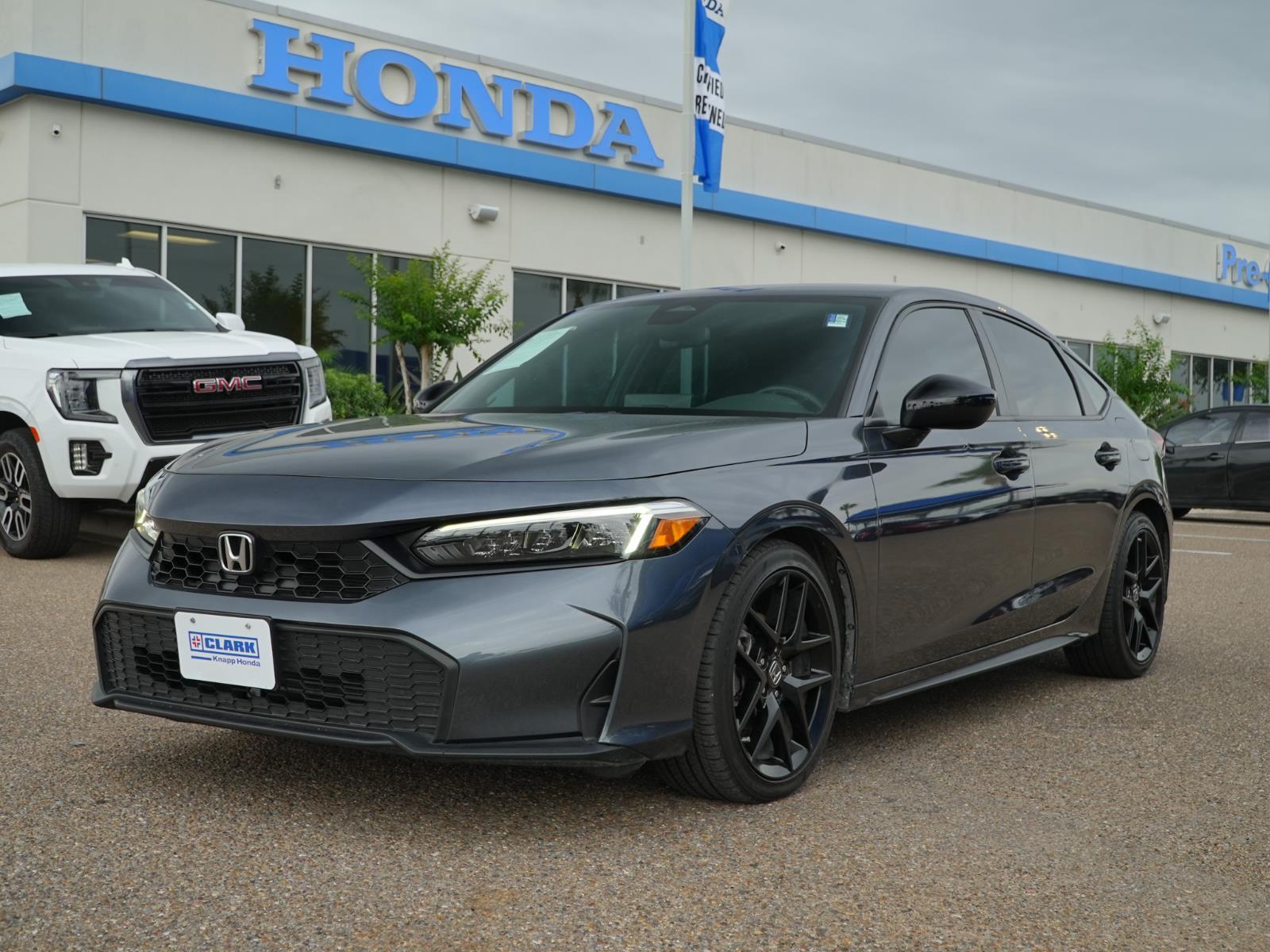 Meteorite Gray Metallic 2025 Honda Civic Hatchback Sport FWD Hatchback Front-Wheel Drive Continuously Variable Transmission