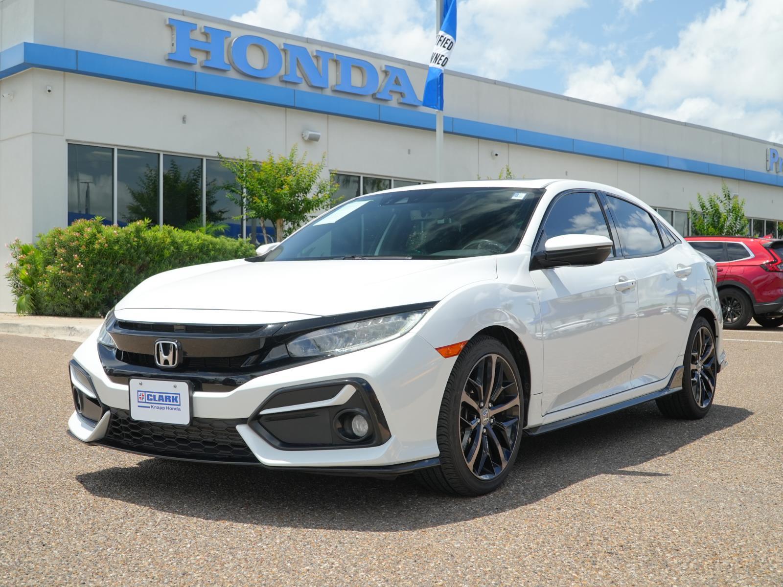 Platinum White Pearl 2021 Honda Civic Hatchback Sport Touring FWD Hatchback Front-Wheel Drive 7-Speed CVT