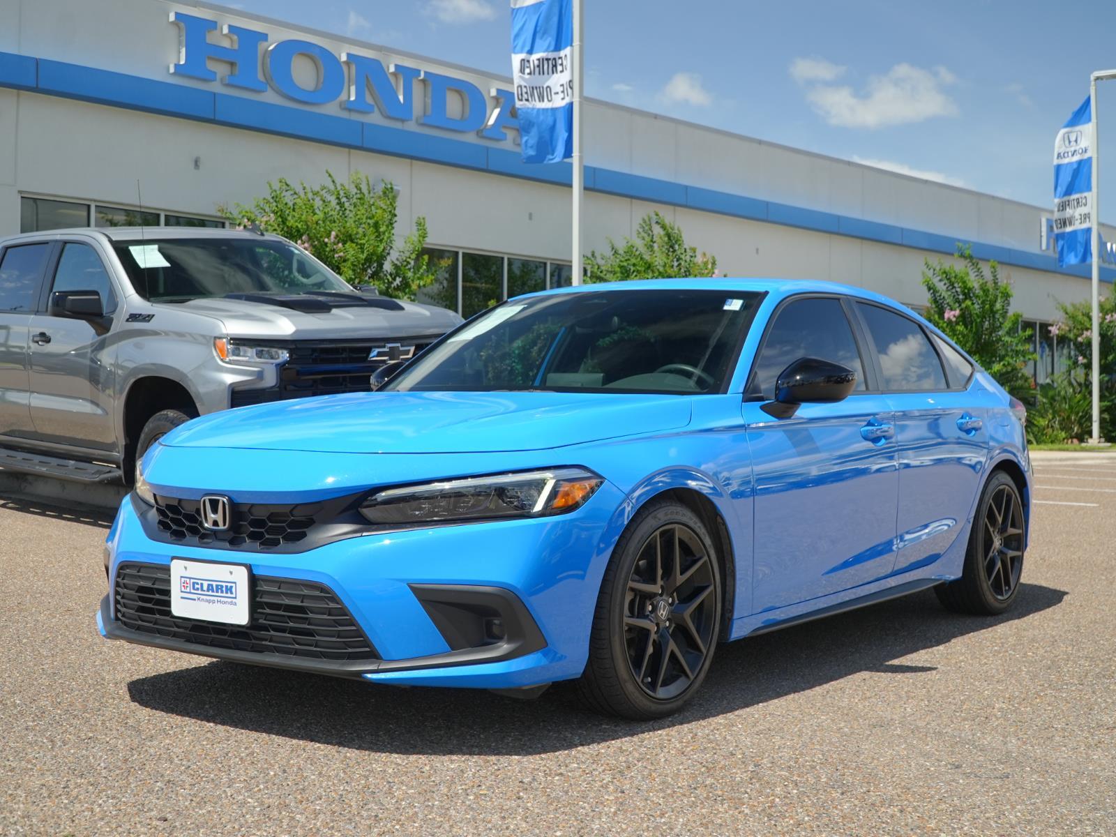 Boost Blue Pearl 2024 Honda Civic Hatchback Sport FWD Hatchback Front-Wheel Drive 7-Speed CVT