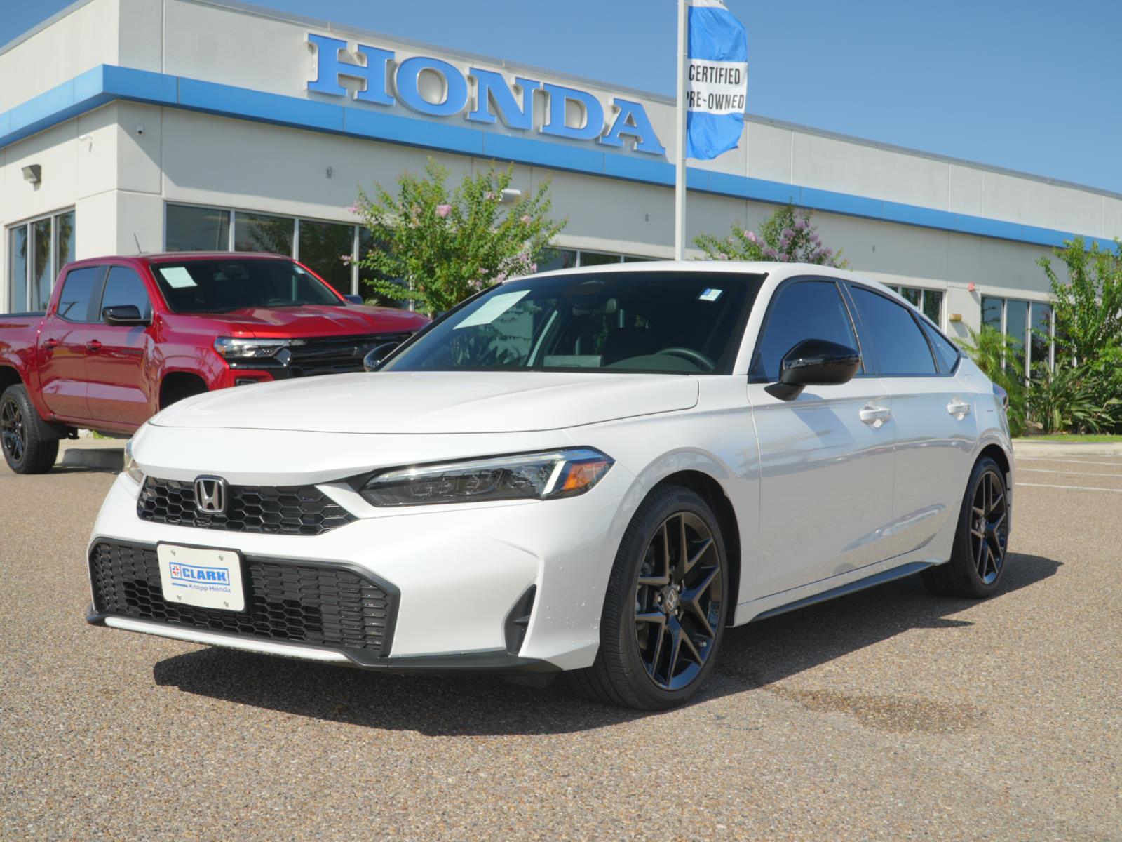 Platinum White Pearl 2026 Honda Civic Hybrid Hatchback Front-Wheel Drive Continuously Variable Transmission