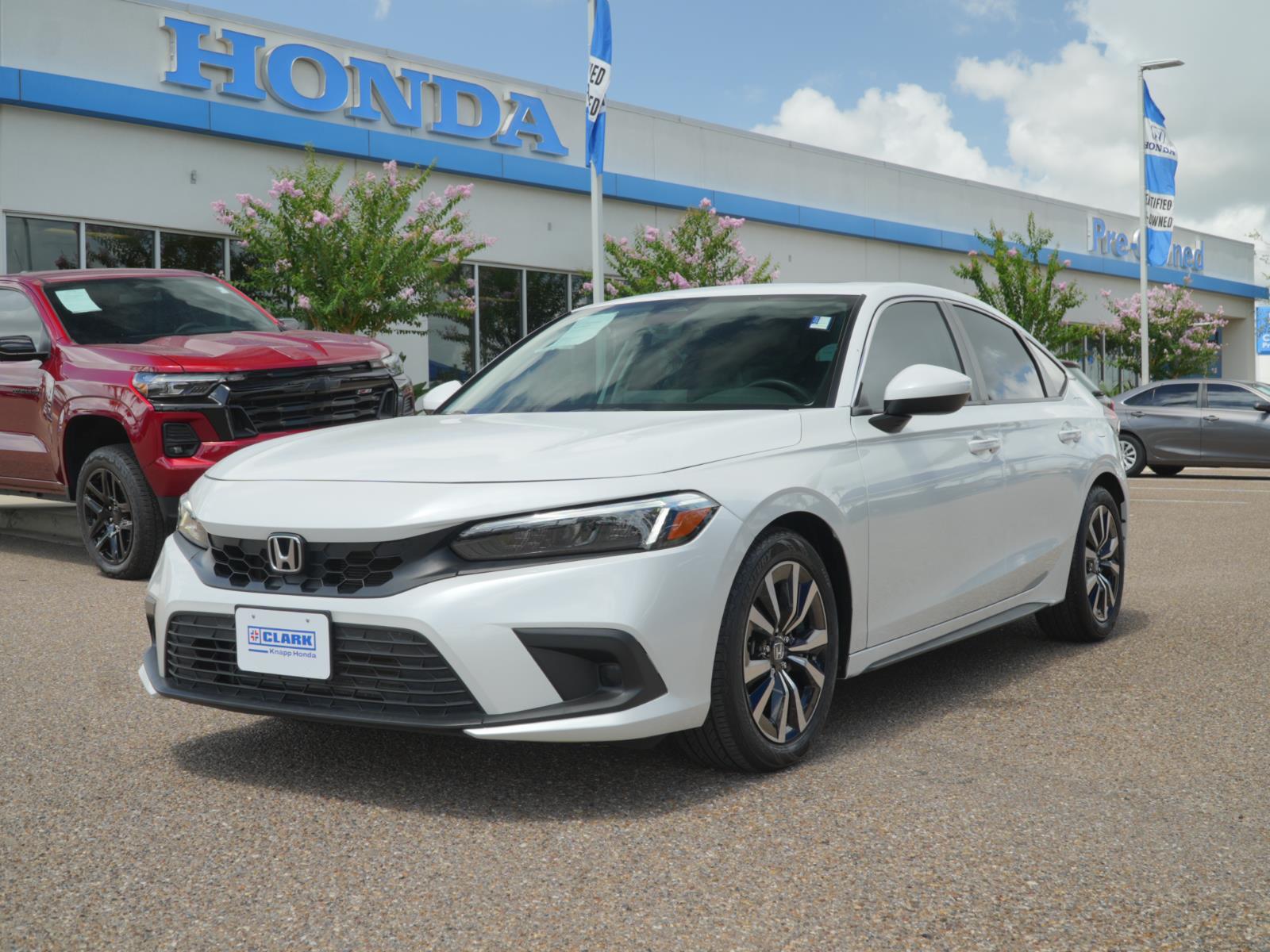Platinum White Pearl 2023 Honda Civic Hatchback EX-L FWD Hatchback Front-Wheel Drive Continuously Variable Transmission