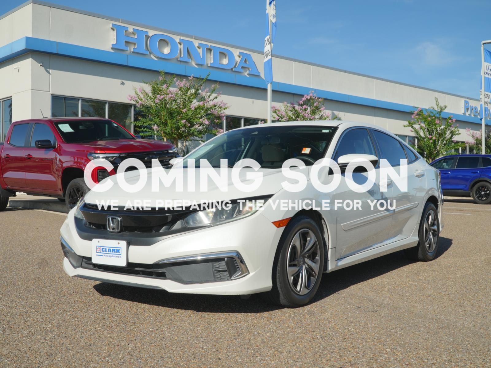 Platinum White Pearl 2019 Honda Civic Sedan Front-Wheel Drive Continuously Variable Transmission