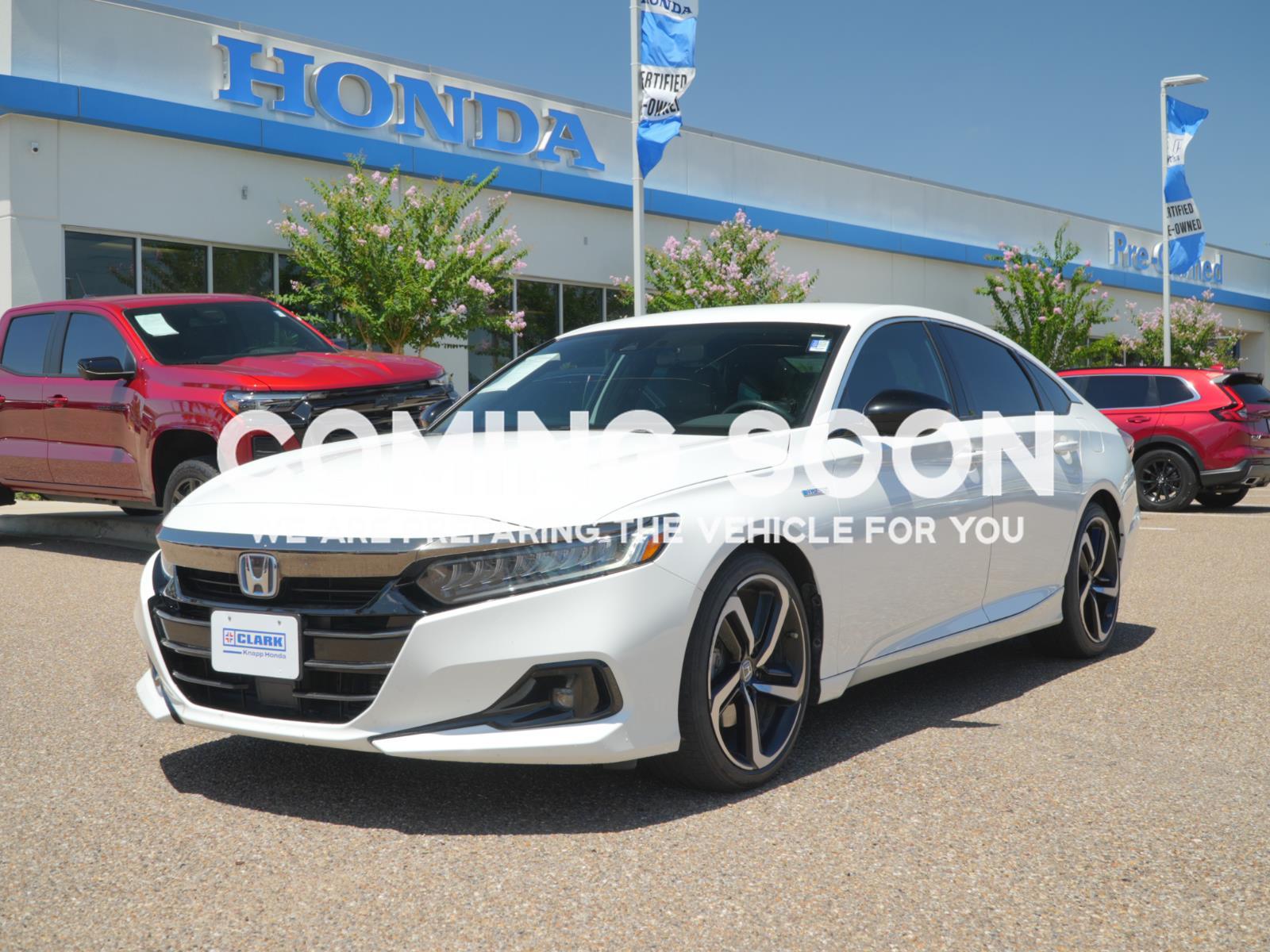 Platinum White Pearl 2022 Honda Accord Hybrid Sedan Front-Wheel Drive 1-Speed Dual Clutch