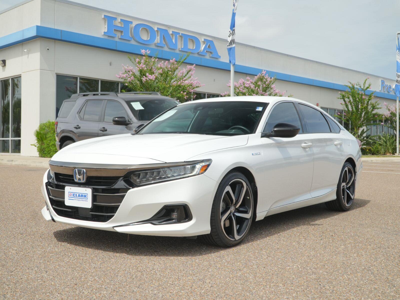 Platinum White Pearl 2022 Honda Accord Hybrid Sedan Front-Wheel Drive 1-Speed Dual Clutch