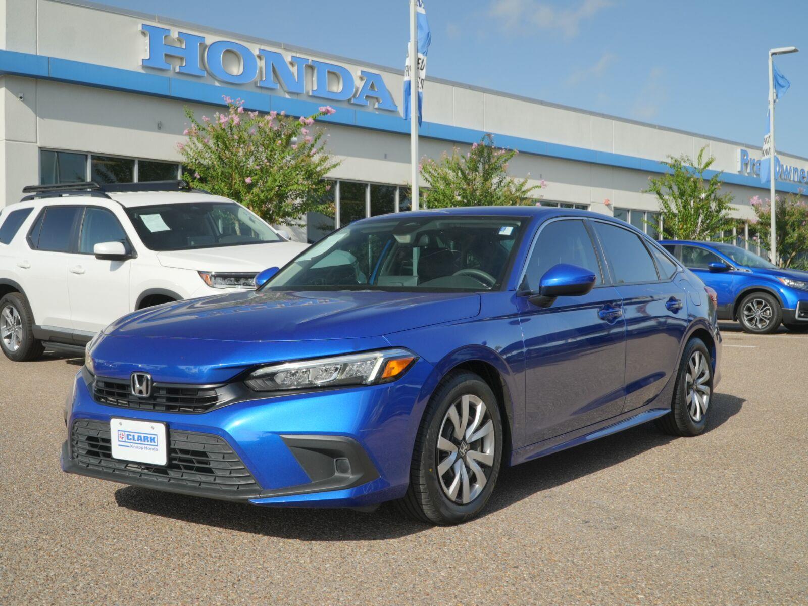Aegean Blue Metallic 2024 Honda Civic Sedan Front-Wheel Drive Continuously Variable Transmission