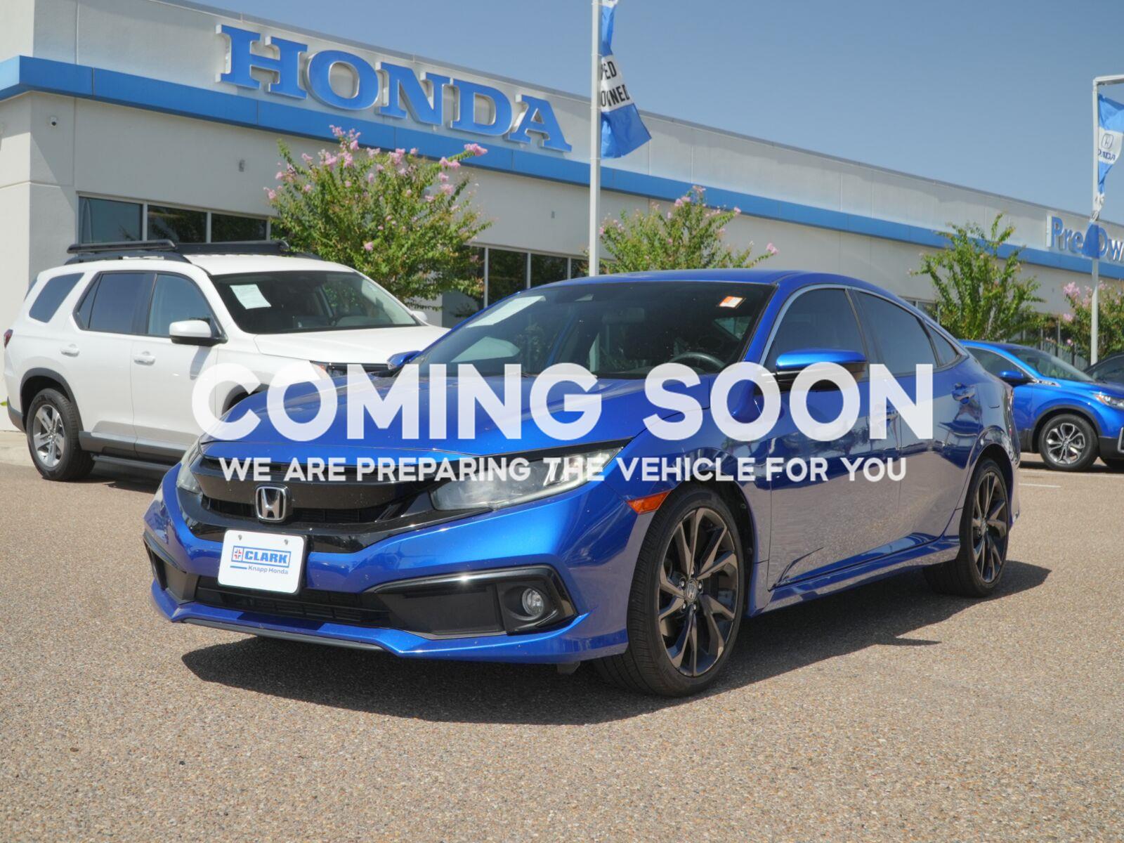 Aegean Blue Metallic 2020 Honda Civic Sedan Front-Wheel Drive 7-Speed CVT