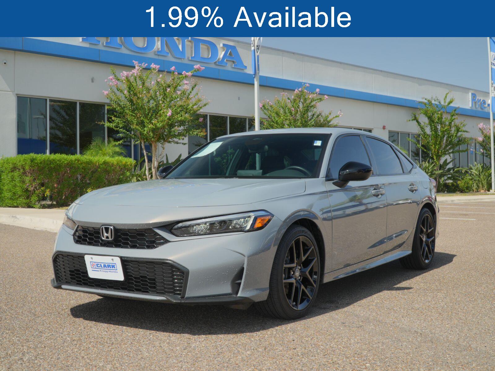 Urban Gray Pearl 2025 Honda Civic Hybrid Sedan Front-Wheel Drive Continuously Variable Transmission