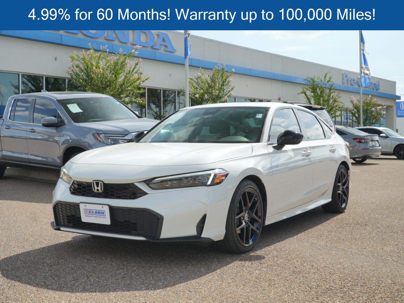 Platinum White Pearl 2025 Honda Civic Hybrid Sedan Front-Wheel Drive 1-Speed Dual Clutch