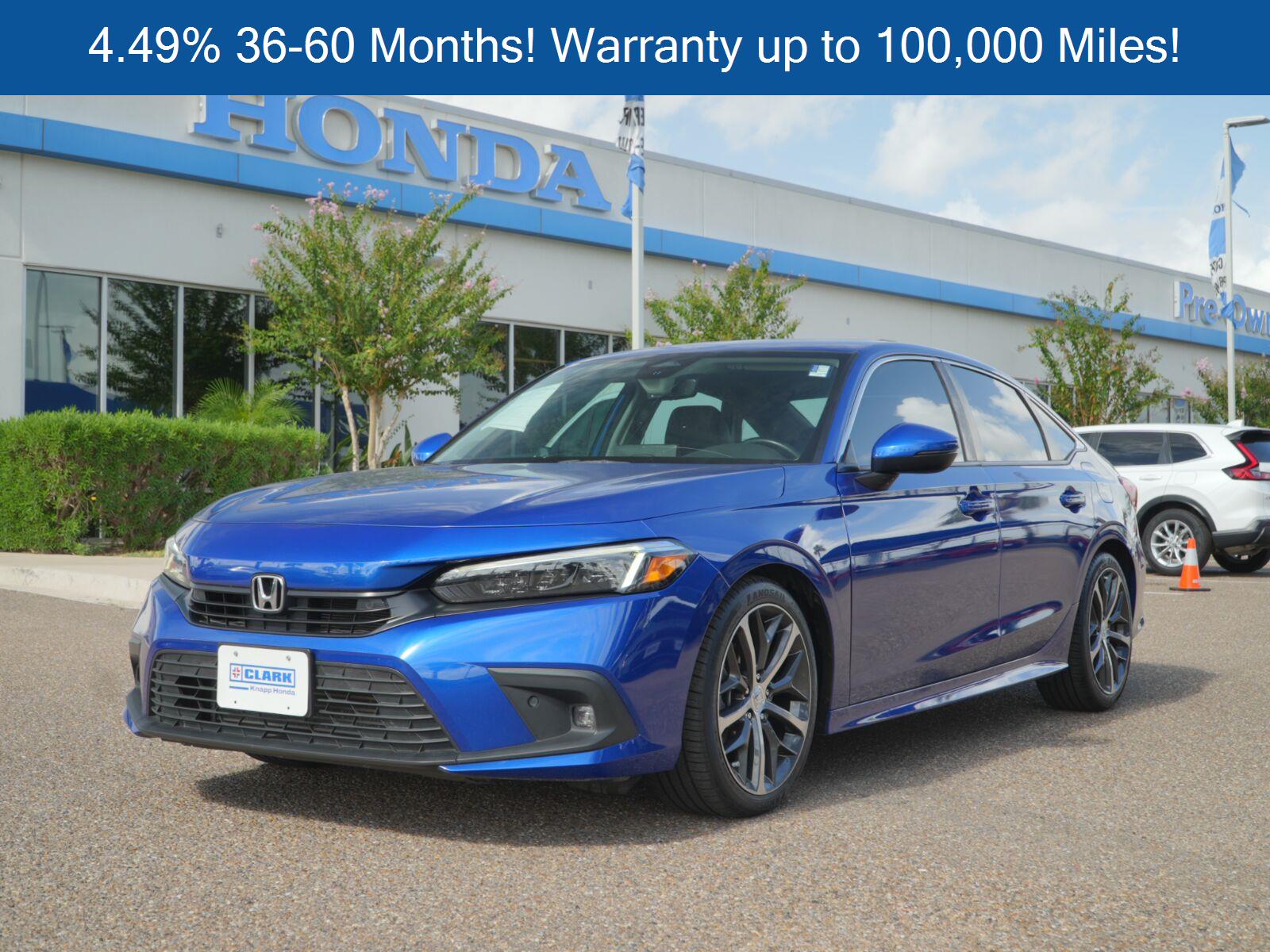 Aegean Blue Metallic 2023 Honda Civic Sedan Front-Wheel Drive 7-Speed CVT