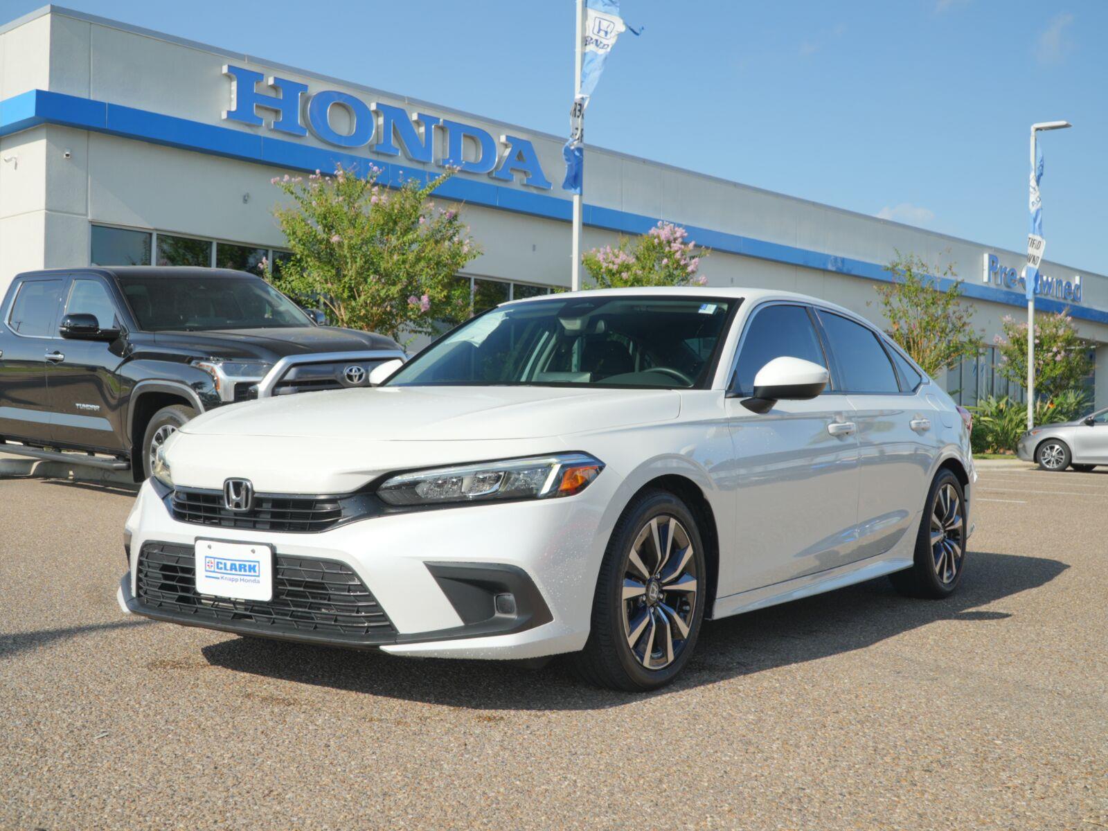 Platinum White Pearl 2024 Honda Civic Sedan Front-Wheel Drive Continuously Variable Transmission