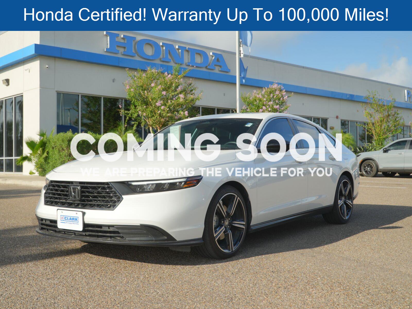 Platinum White Pearl 2025 Honda Accord Hybrid Sedan Front-Wheel Drive Continuously Variable Transmission