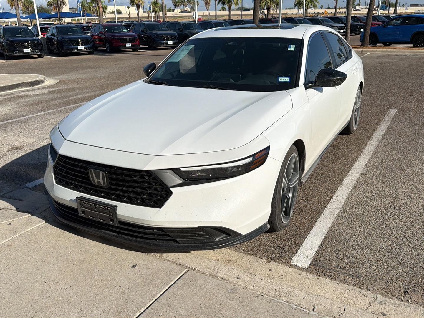 Platinum White Pearl 2025 Honda Accord Hybrid Sedan Front-Wheel Drive Continuously Variable Transmission