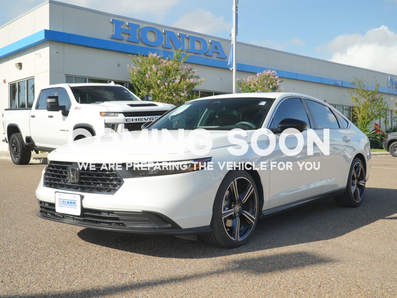 Platinum White Pearl 2024 Honda Accord Hybrid Sedan Front-Wheel Drive Continuously Variable Transmission