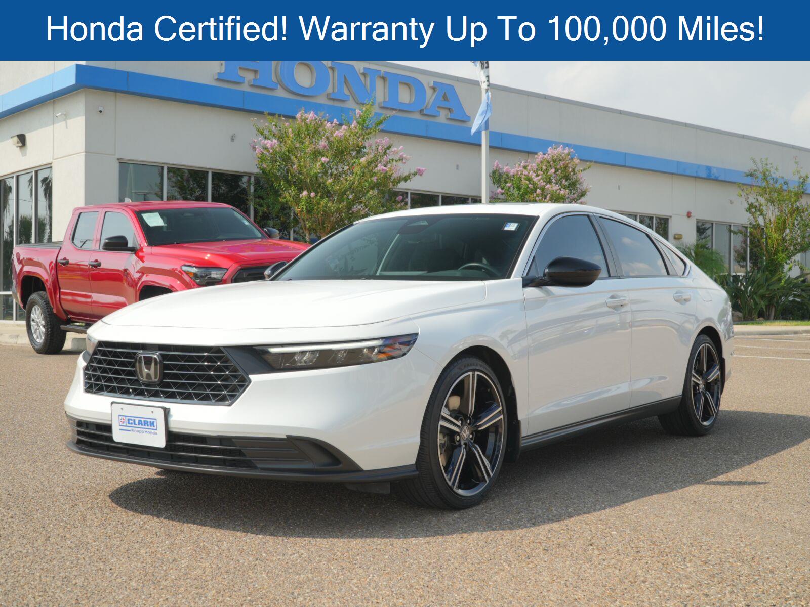 Platinum White Pearl 2025 Honda Accord Hybrid Sedan Front-Wheel Drive Continuously Variable Transmission