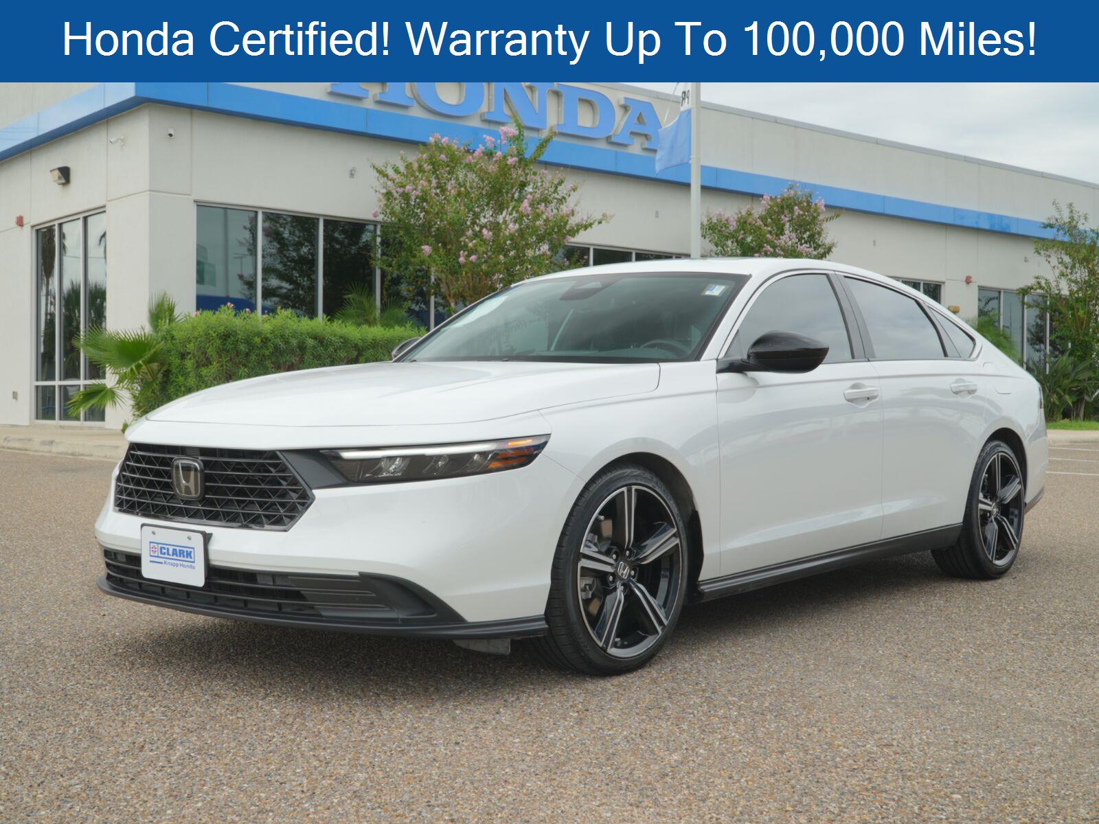 Platinum White Pearl 2025 Honda Accord Hybrid Sedan Front-Wheel Drive Continuously Variable Transmission