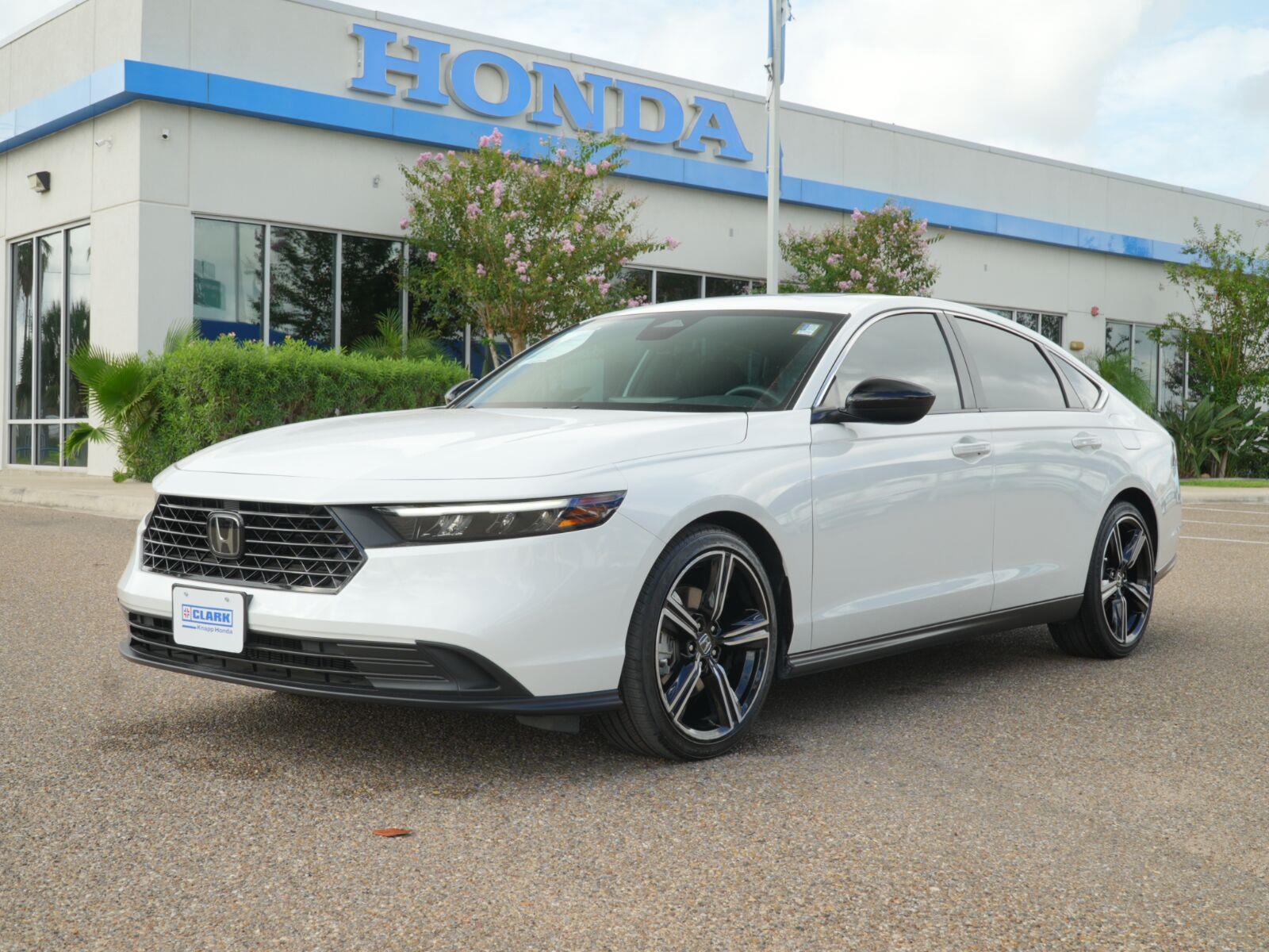 Platinum White Pearl 2024 Honda Accord Hybrid Sedan Front-Wheel Drive Continuously Variable Transmission