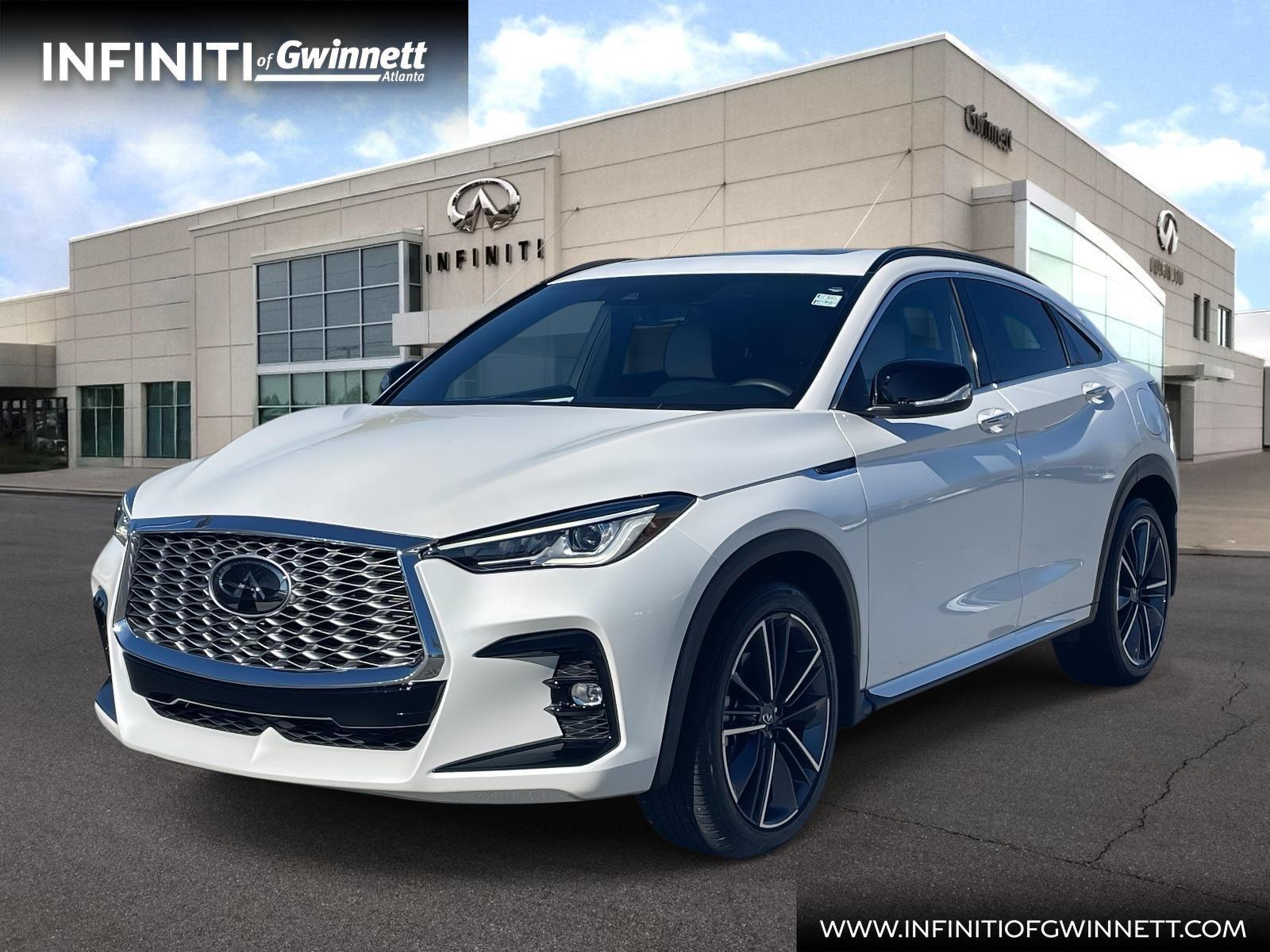 Radiant White 2025 INFINITI QX55 Luxe AWD SUV / Crossover All-Wheel Drive Continuously Variable Transmission