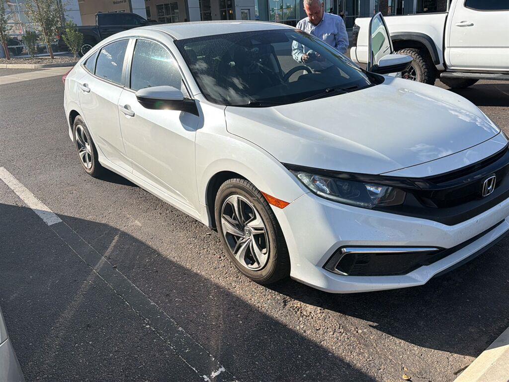 Platinum White Pearl 2019 Honda Civic Sedan Front-Wheel Drive Continuously Variable Transmission