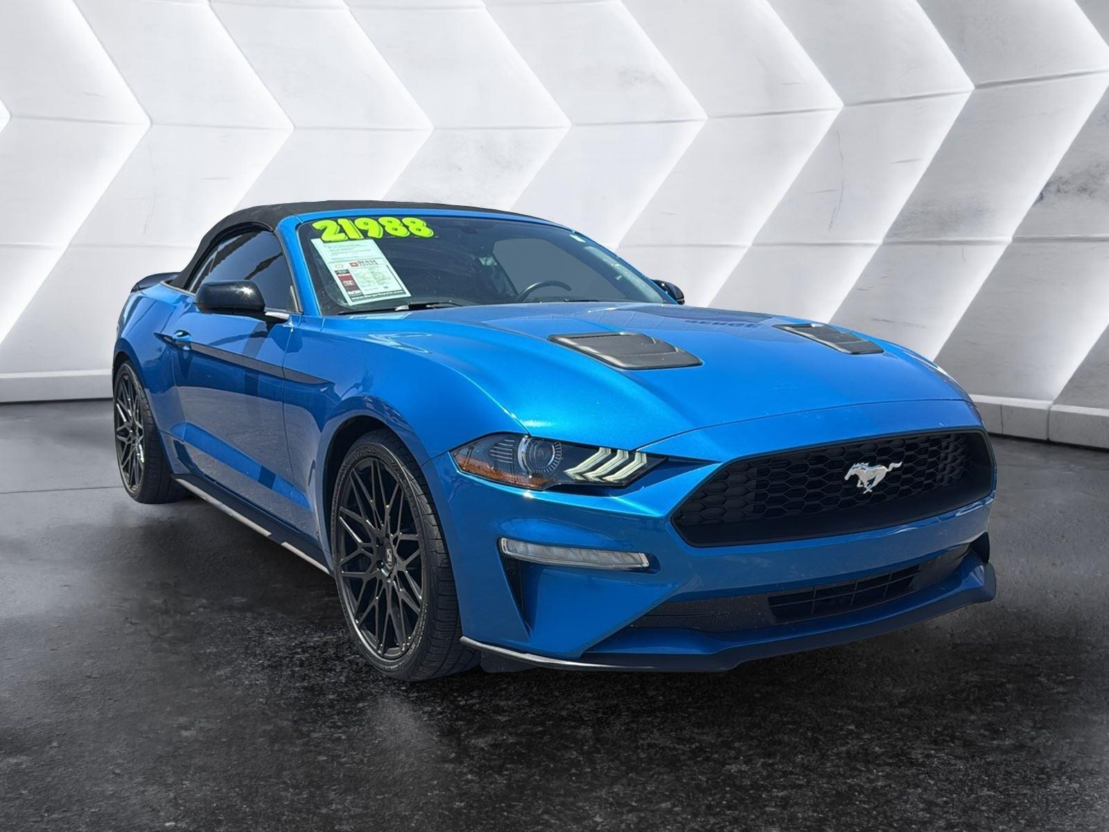 Velocity Blue 2019 Ford Mustang EcoBoost Convertible RWD Convertible Rear-Wheel Drive Automatic