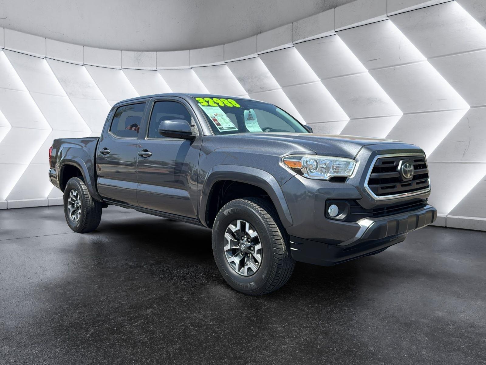 Magnetic Gray Metallic 2019 Toyota Tacoma SR5 V6 Double Cab 4WD Pickup Truck Four-Wheel Drive 6-Speed Automatic