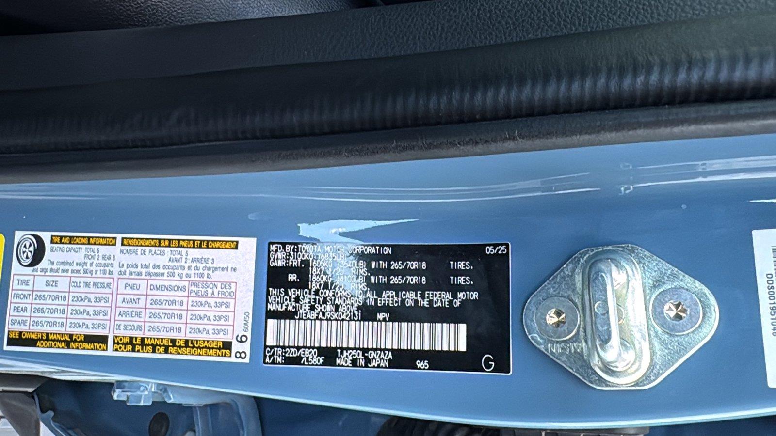 Used 2025 Toyota Land Cruiser SUV