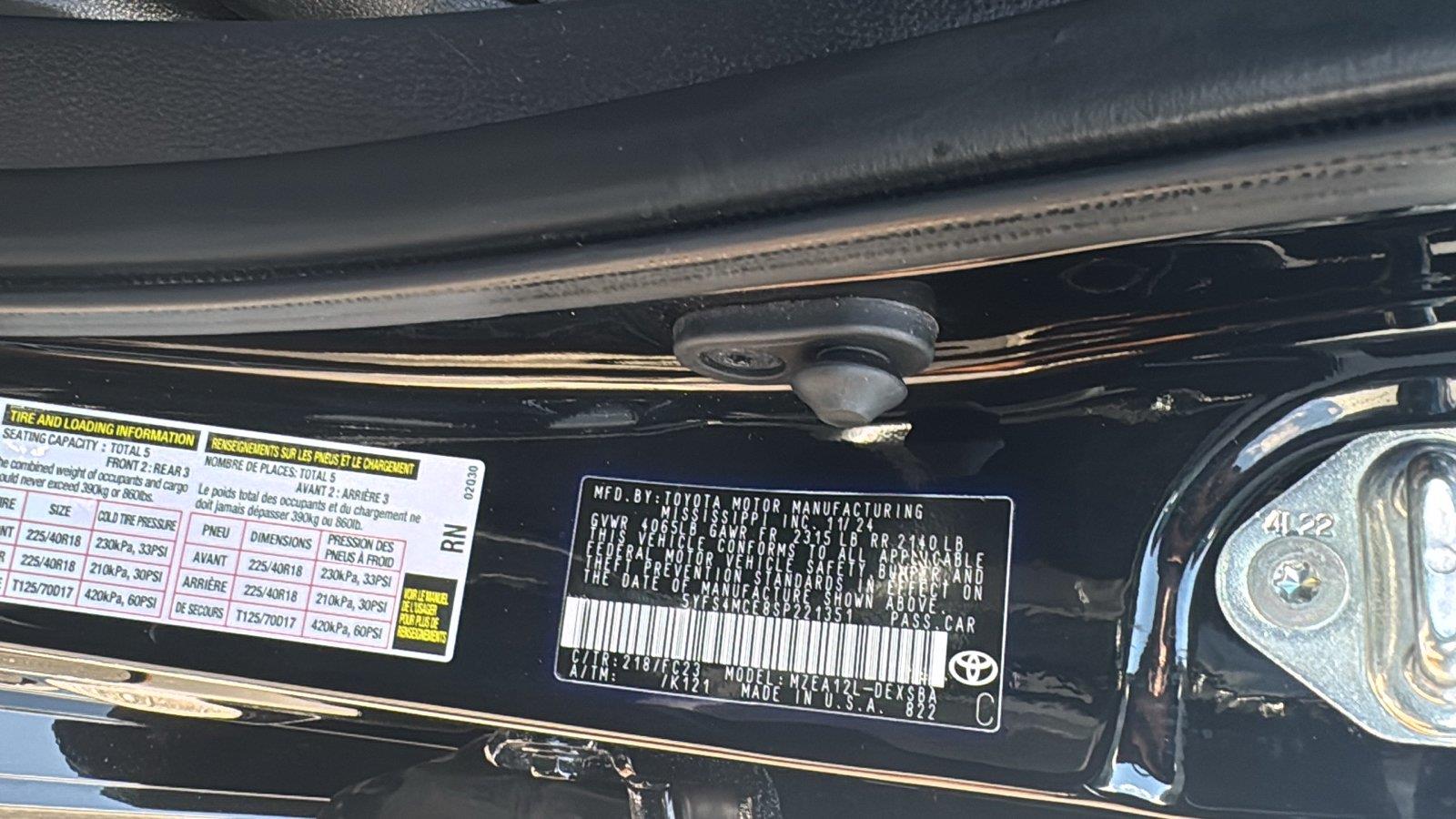 Used 2025 Toyota Corolla Sedan