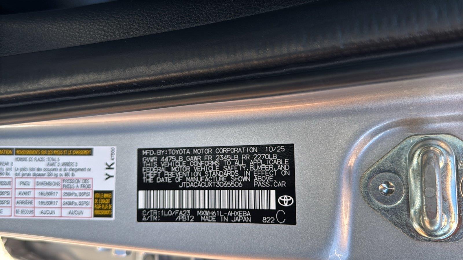 Used 2026 Toyota Prius Plug-In Hybrid Hatchback