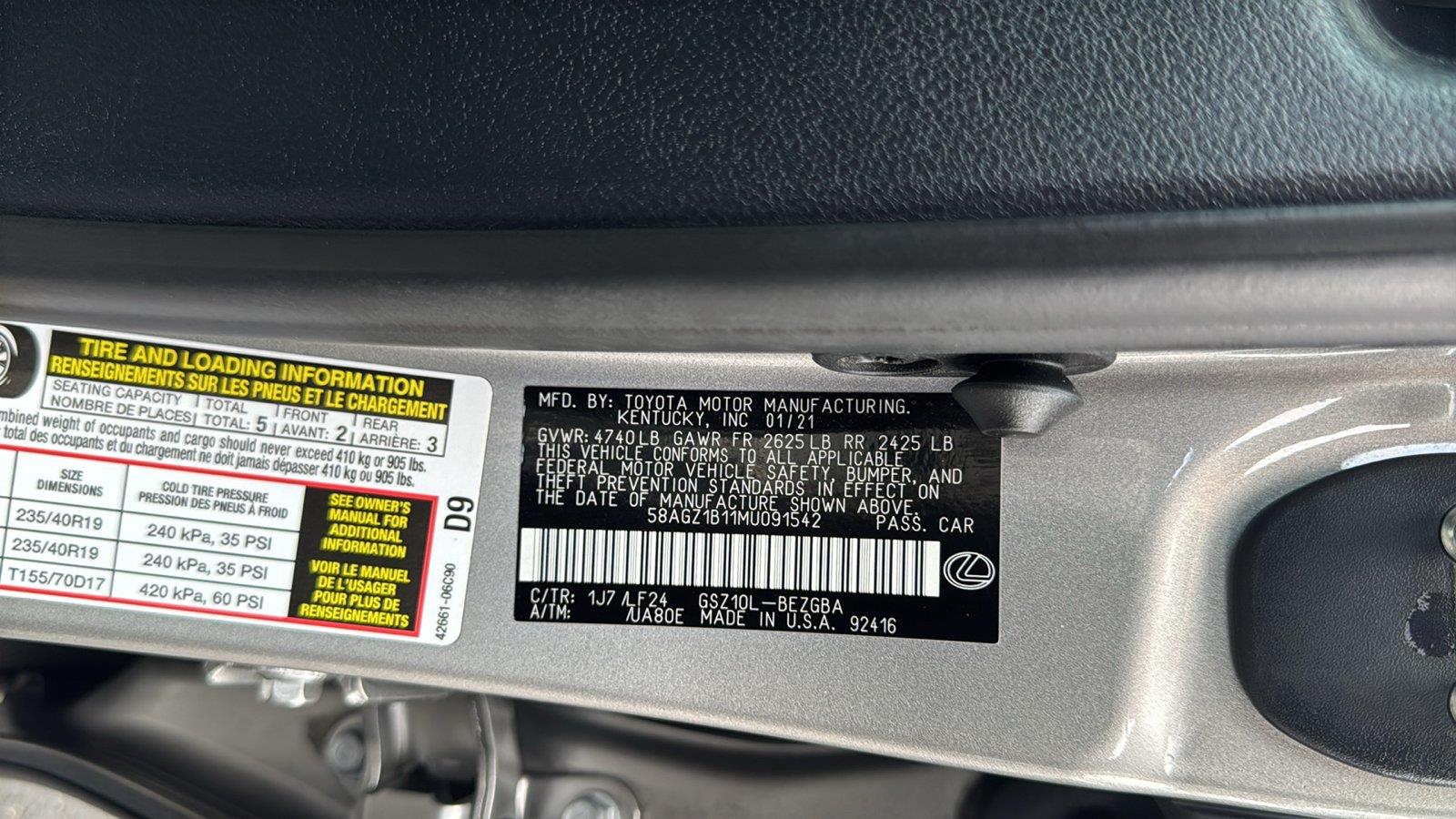 Used 2021 Lexus ES Sedan