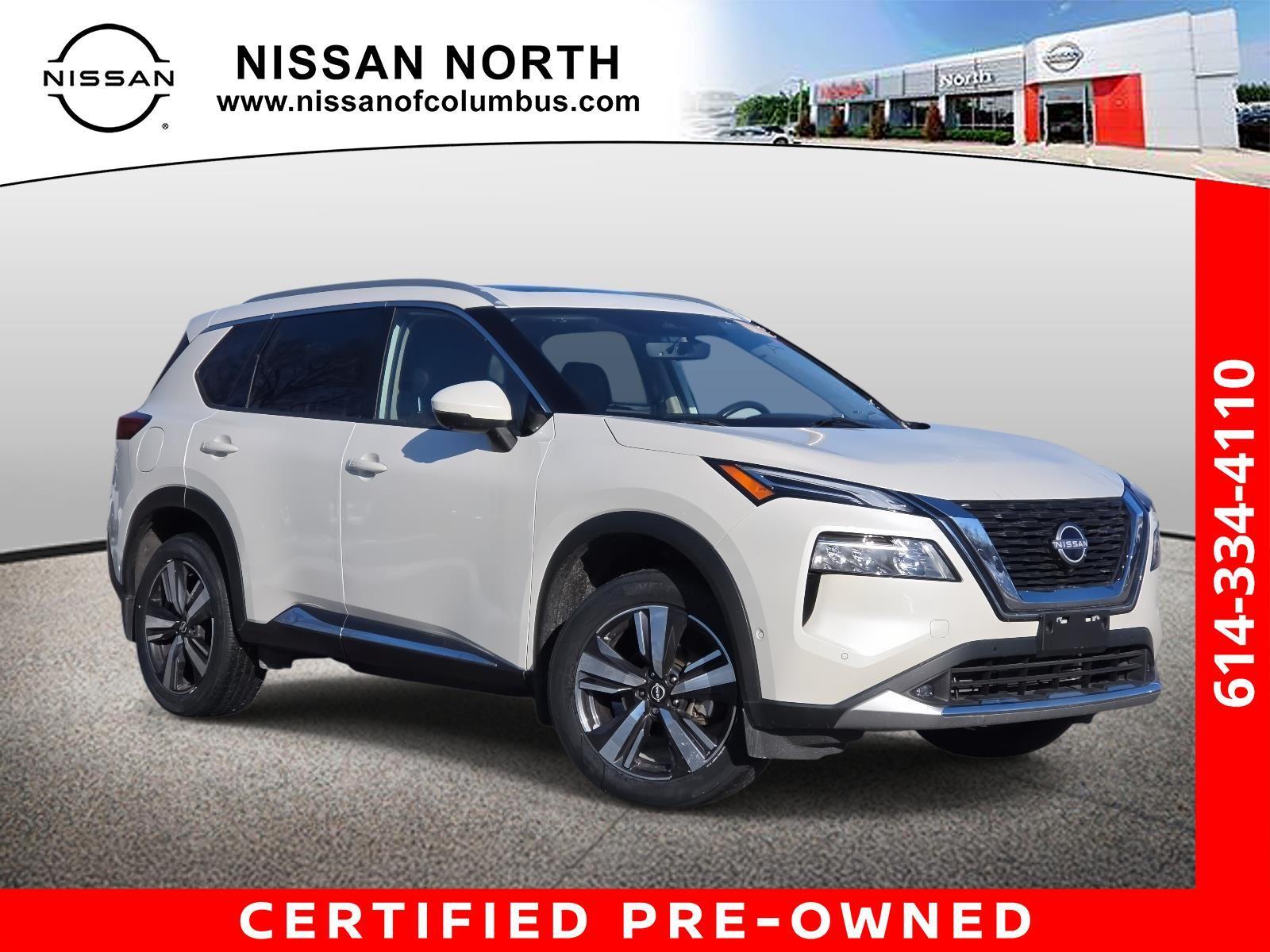 Pearl White Tricoat 2022 Nissan Rogue Platinum AWD SUV / Crossover All-Wheel Drive Continuously Variable Transmission