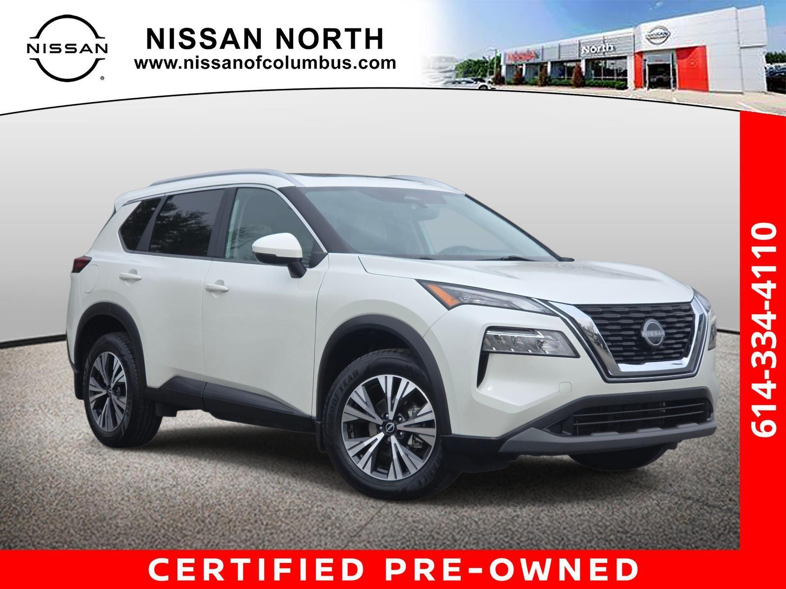Pearl White Tricoat 2023 Nissan Rogue SV AWD SUV / Crossover All-Wheel Drive Continuously Variable Transmission