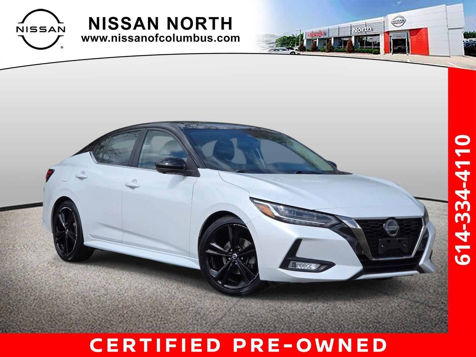 Aspen White/Super Black 2020 Nissan Sentra SR FWD Sedan Front-Wheel Drive Continuously Variable Transmission