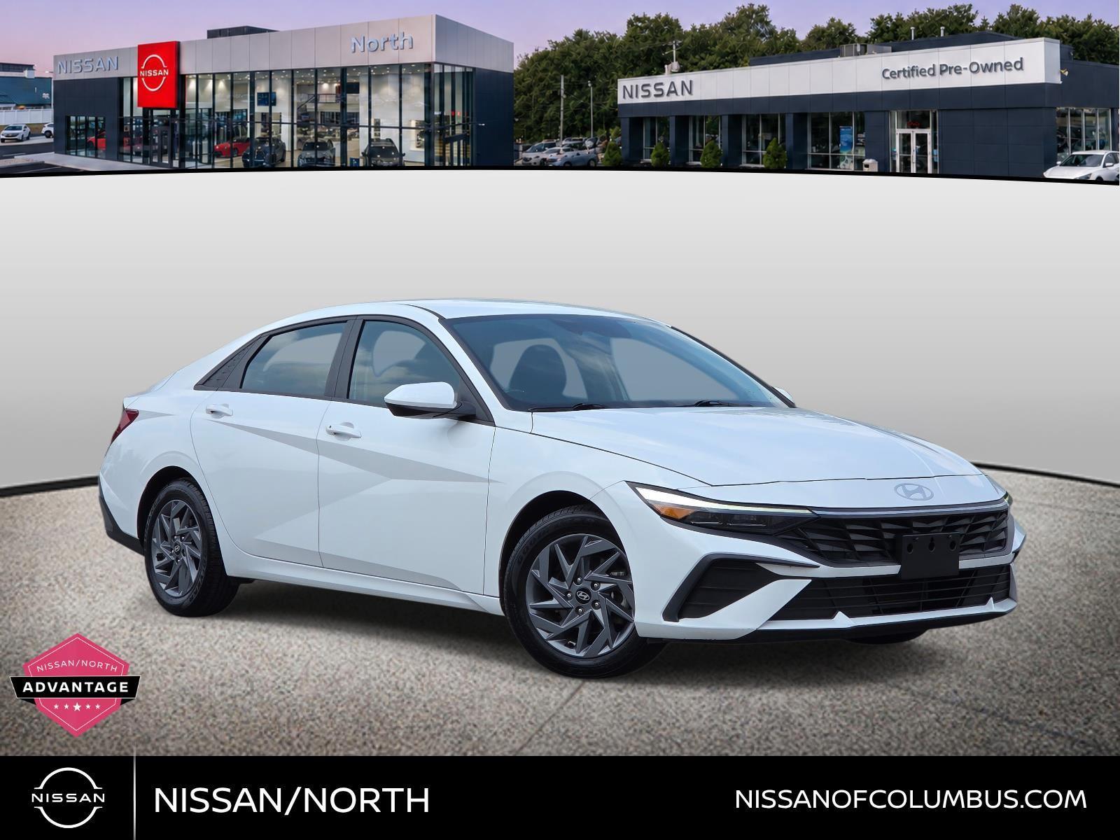 Serenity White 2024 Hyundai Elantra Sedan Front-Wheel Drive Continuously Variable Transmission