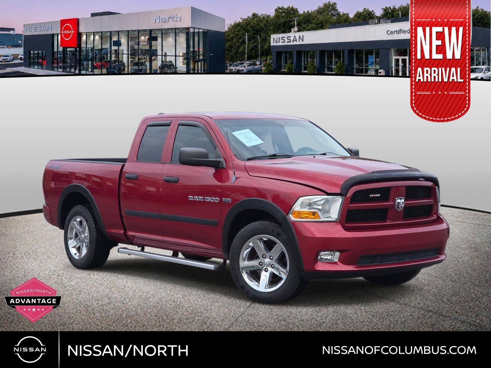 Deep Cherry Red Crystal Pearlcoat 2012 RAM 1500 Pickup Truck Four-Wheel Drive 6-Speed Automatic