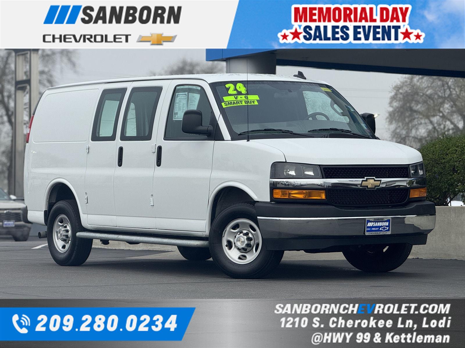 Summit White 2024 Chevrolet Express Cargo 2500 RWD Van Rear-Wheel Drive 8-Speed Automatic