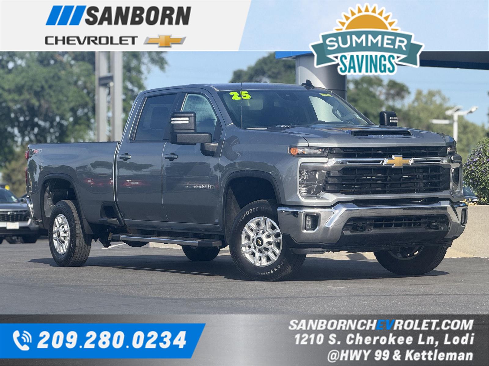 Sterling Gray Metallic 2025 Chevrolet Silverado 2500HD LT Crew Cab 4WD Pickup Truck Four-Wheel Drive Automatic