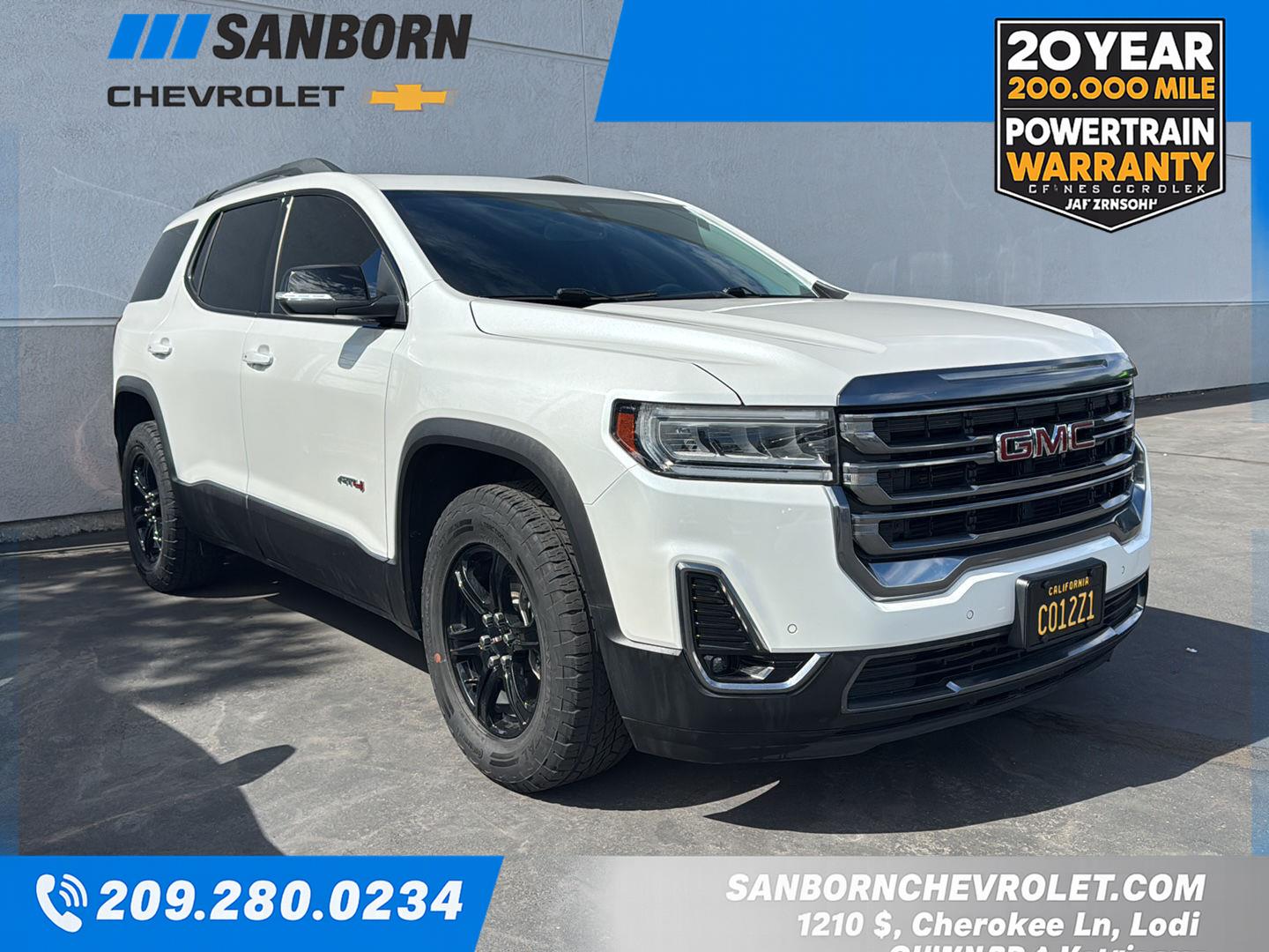 White Frost Tricoat 2021 GMC Acadia SUV / Crossover Four-Wheel Drive 9-Speed Automatic