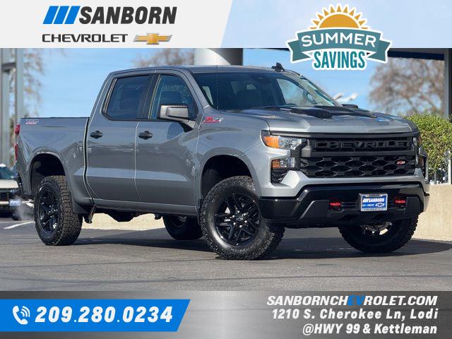 Sterling Gray Metallic 2026 Chevrolet Silverado 1500 Custom Trail Boss Crew Cab 4WD Pickup Truck Four-Wheel Drive 8-Speed Automatic