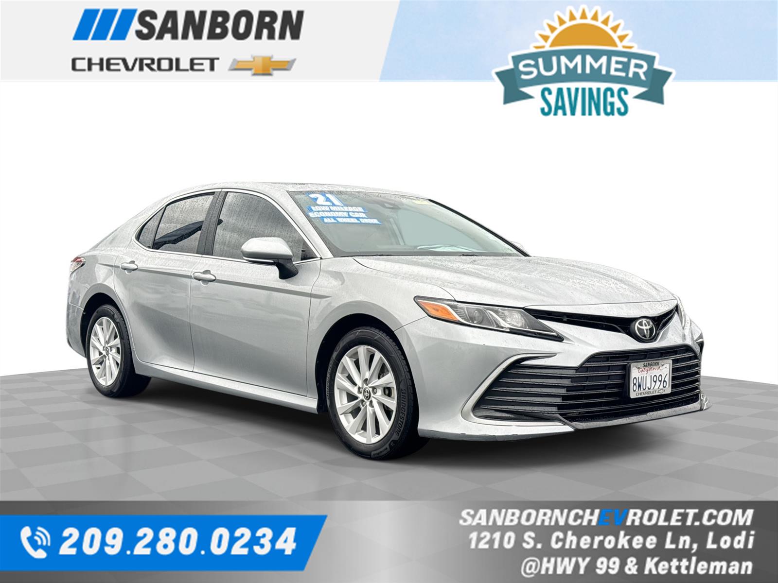 Celestial Silver Metallic 2021 Toyota Camry LE AWD Sedan All-Wheel Drive 8-Speed Automatic