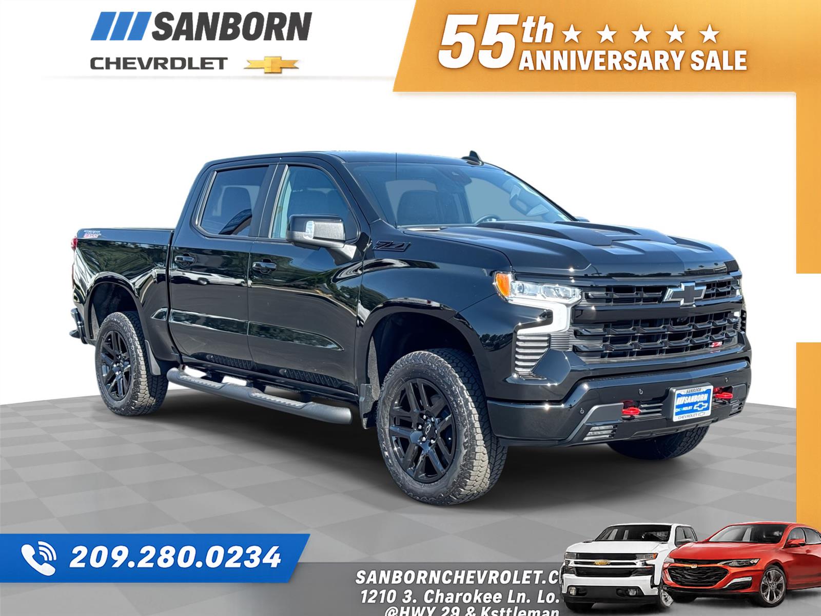 Black 2026 Chevrolet Silverado 1500 Pickup Truck Four-Wheel Drive Automatic