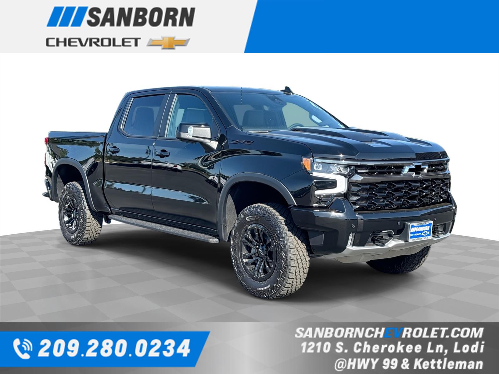 Black 2026 Chevrolet Silverado 1500 ZR2 Crew Cab 4WD Pickup Truck Four-Wheel Drive Automatic