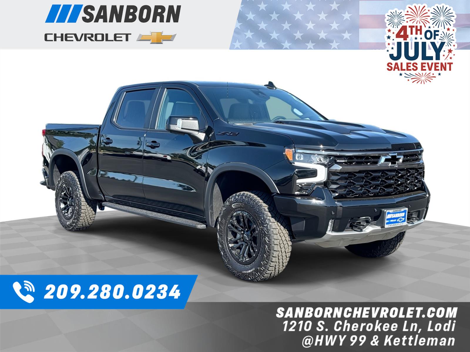 Black 2026 Chevrolet Silverado 1500 Pickup Truck Four-Wheel Drive Automatic