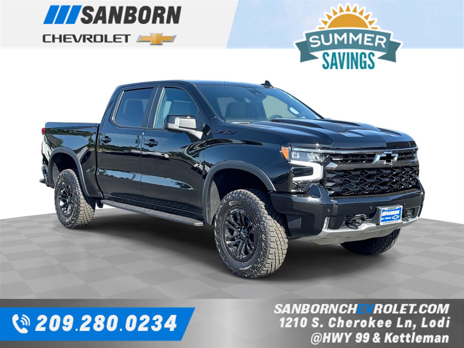 Black 2026 Chevrolet Silverado 1500 ZR2 Crew Cab 4WD Pickup Truck Four-Wheel Drive Automatic