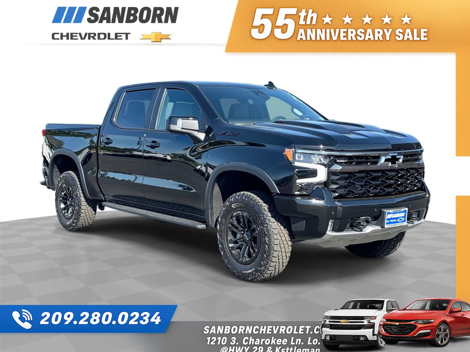 Black 2026 Chevrolet Silverado 1500 Pickup Truck Four-Wheel Drive Automatic