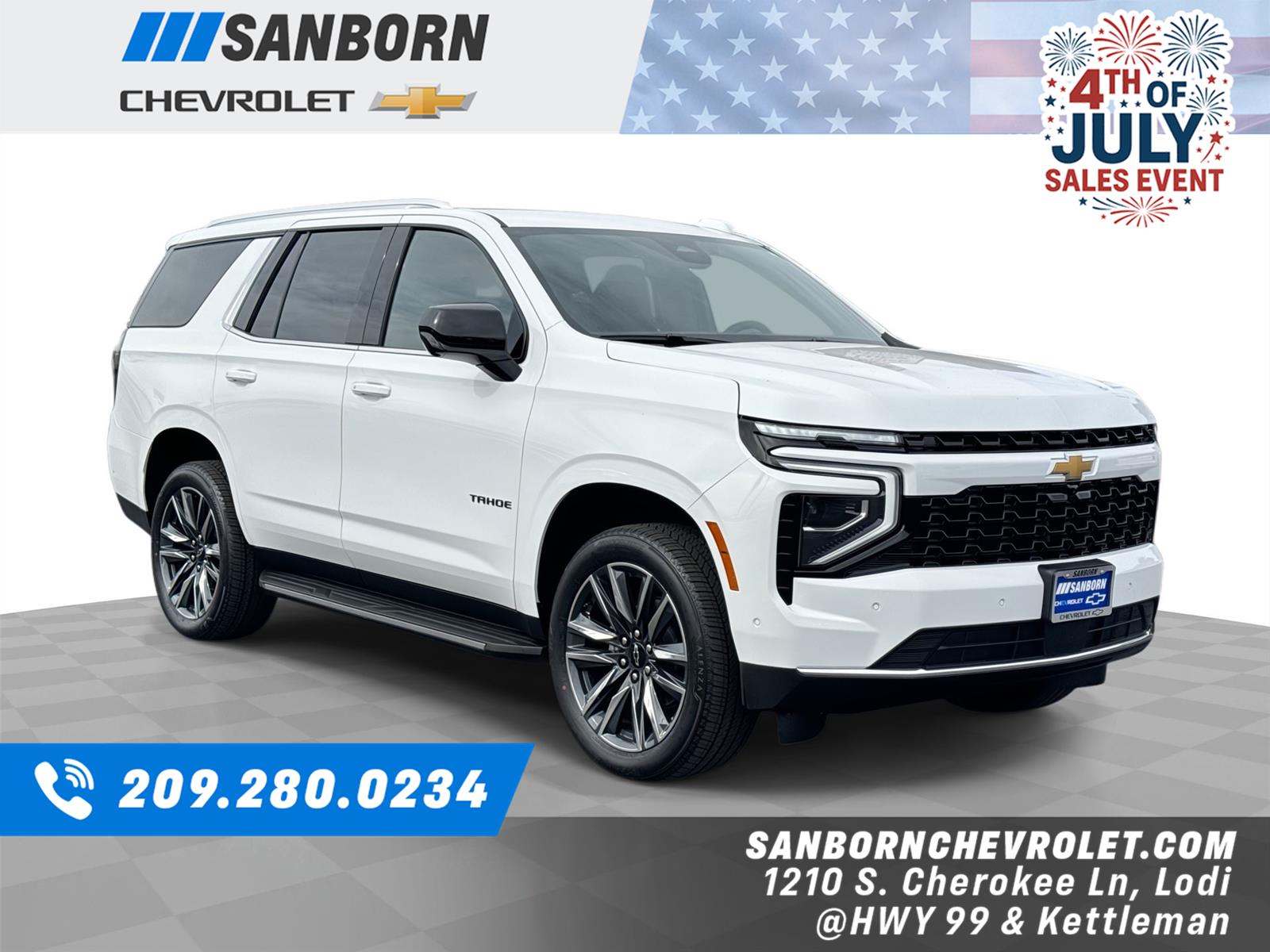 Summit White 2026 Chevrolet Tahoe SUV / Crossover Four-Wheel Drive Automatic