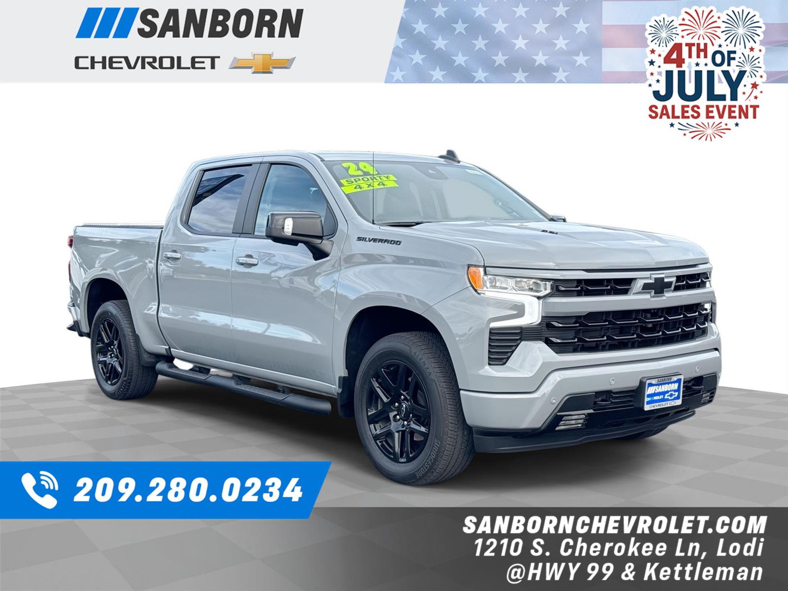Slate Gray Metallic 2024 Chevrolet Silverado 1500 Pickup Truck Four-Wheel Drive Automatic