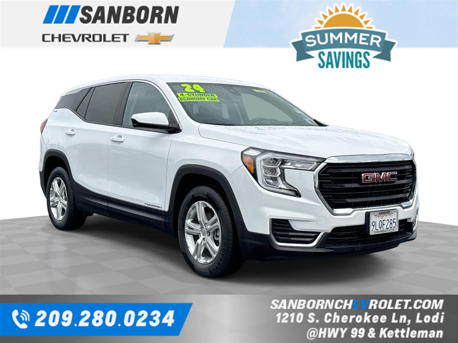 Summit White 2024 GMC Terrain SLE FWD SUV / Crossover Front-Wheel Drive 9-Speed Automatic Overdrive