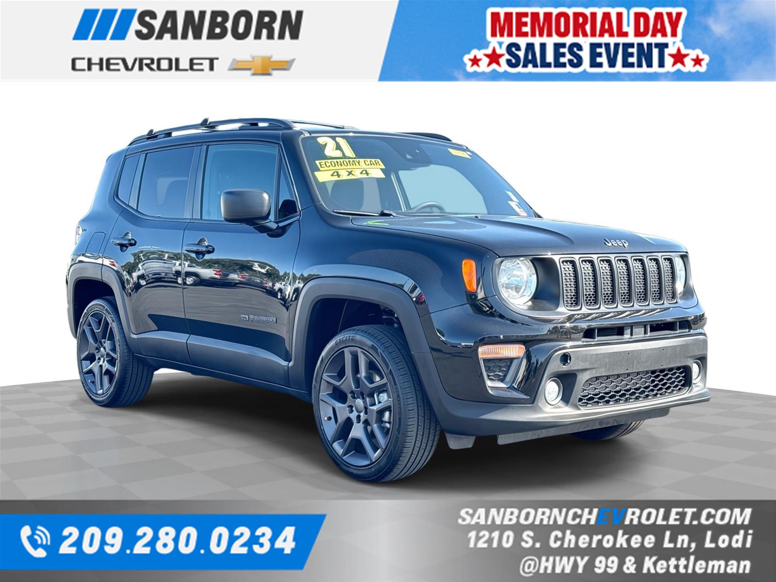 Black Clearcoat 2021 Jeep Renegade 80th Anniversary Edition 4WD SUV / Crossover Four-Wheel Drive 9-Speed Automatic