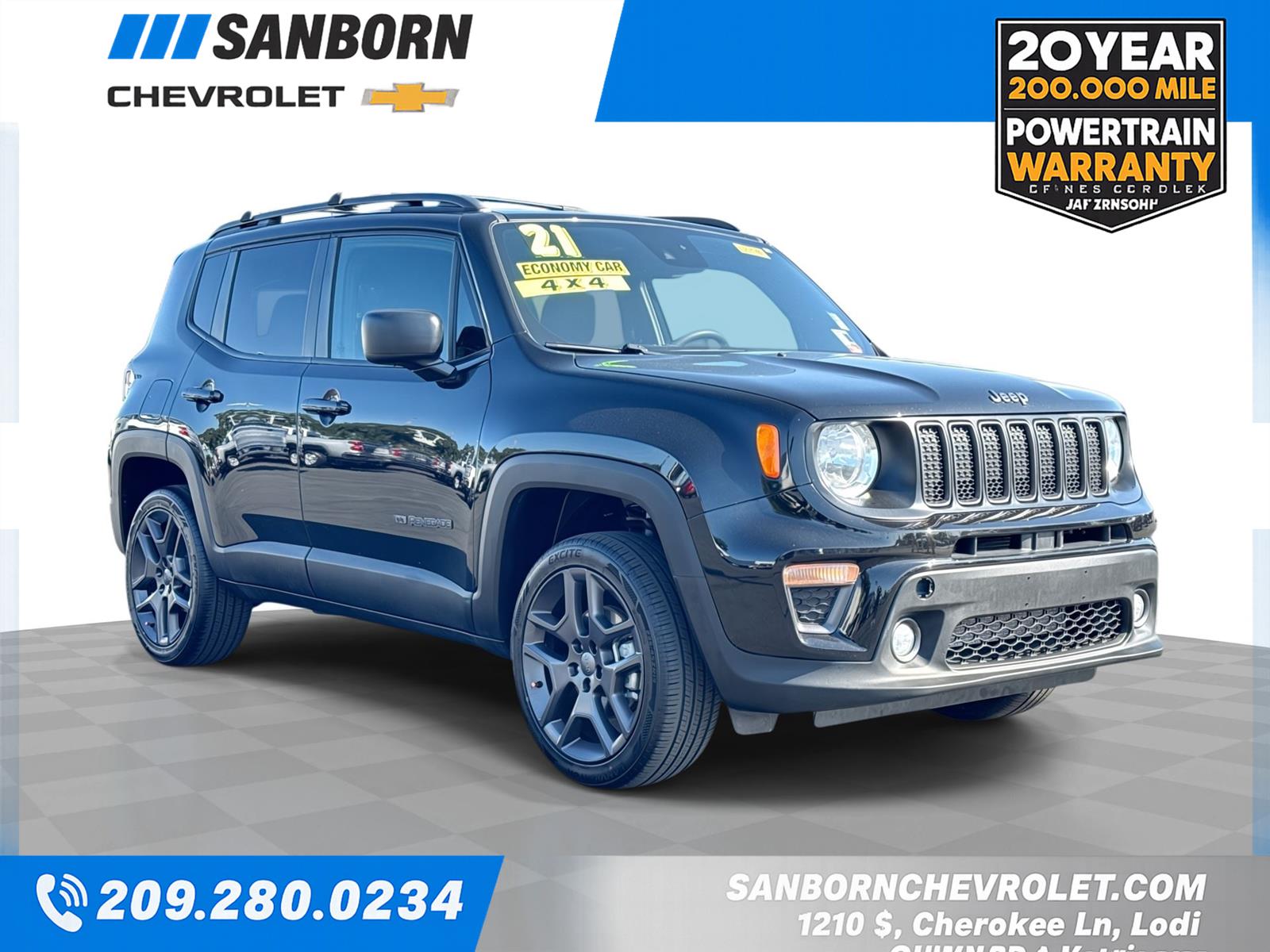 Black Clearcoat 2021 Jeep Renegade SUV / Crossover Four-Wheel Drive 9-Speed Automatic