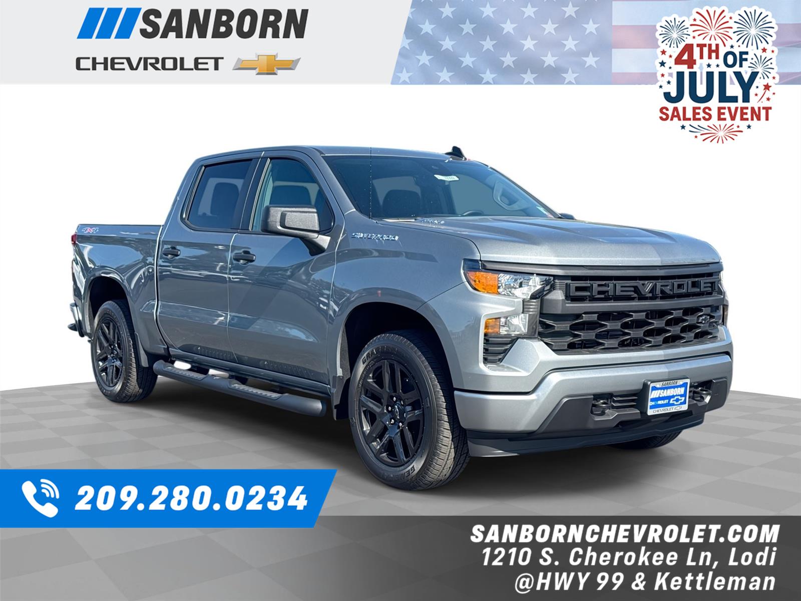 Sterling Gray Metallic 2026 Chevrolet Silverado 1500 Pickup Truck Four-Wheel Drive 8-Speed Automatic